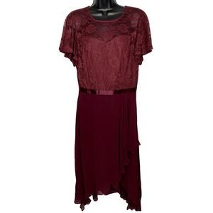 Wedtrend Women's 2XL Maroon Burgandy Formal Dress Lace